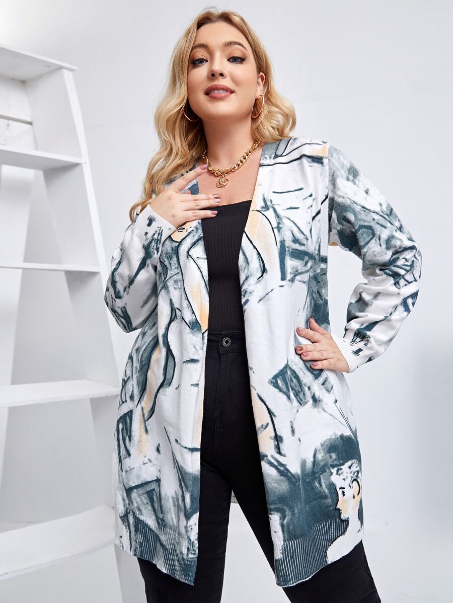 Mulvari áo hở cổ kích thước lớn Con số Đồ họa Giải trí - Nhiều màu - Xem 1