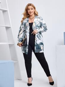 Mulvari áo hở cổ kích thước lớn Con số Đồ họa Giải trí - Nhiều màu - Xem 4