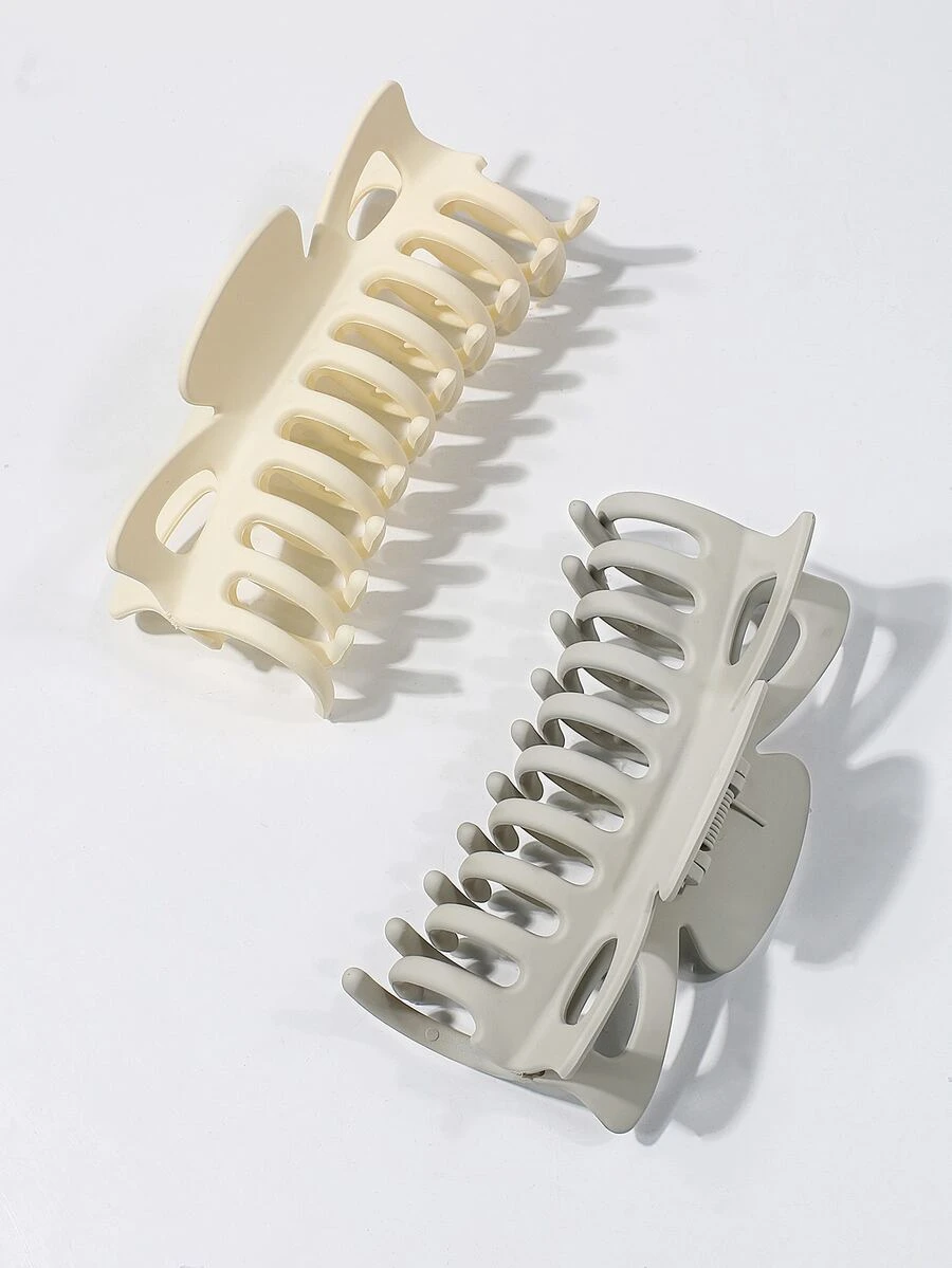 2入組素色髮爪 - 彩色 - 查看 1