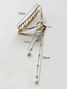 Faux Pearl Pendant Hair Claw