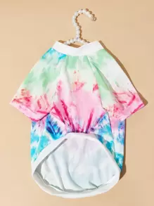 PETSIN Camiseta con estampado de teñido anudado para cachorros - Camiseta con teñido anudado colorido para cachorros; ideal para actividades de primavera y verano, uso diario, eventos al aire libre lúdicos, encuentros de cachorros y fotos familiares festivas. - Multicolor - Ver 6