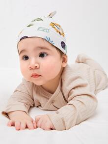 嬰兒卡通圖案帽和1雙手套 - 彩色 - 查看 5