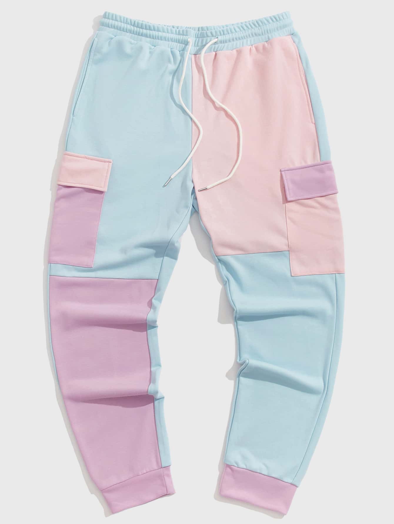 Manfinity VCAY 男士棉撞色翻蓋口袋衛褲 - 彩色 - 查看 1