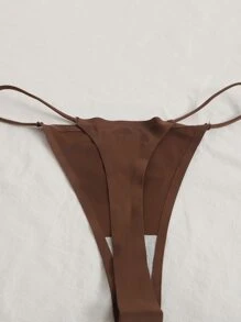 Women Casual Comfy Plain Multicolor High Stretch Thong Panties - Multicolor - View 3