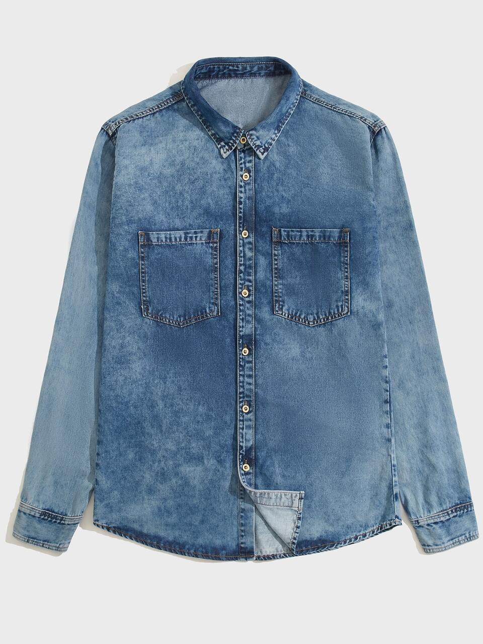 Men Dual Pocket Denim Shirt