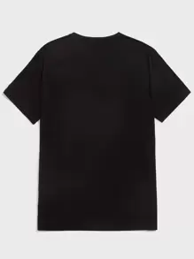 Manfinity VCAY Hombres 2 piezas Camiseta con bordado de pájaro - Blanco y Negro - Ver 2