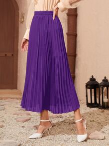 Modelyn Falda fruncido unicolor larga - Morado Violeta - Ver 3