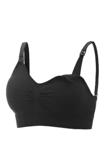 SHEIN Maternity 3pack Ruched Seamless Bra For Mother - Black - View 3