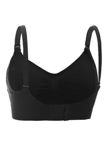 SHEIN Maternity 3pack Ruched Seamless Bra For Mother - Black - View 4