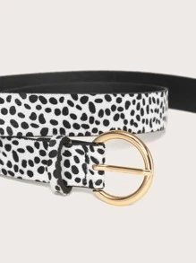 Dalmatian Print Belt - Black and White - View 2
