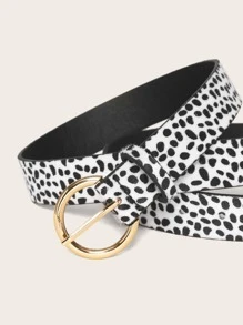 Dalmatian Print Belt - Black and White - View 3