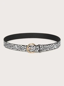 Dalmatian Print Belt - Black and White - View 5