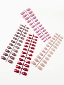 Elevate Your Style with 96pcs Short Coffin Multicolor Glossy Fake Nail - Multicolor - View 2