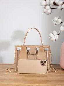 迷你透明內袋196肩背包女士斜揹包鏈條包