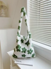 flower tote bag fluffy