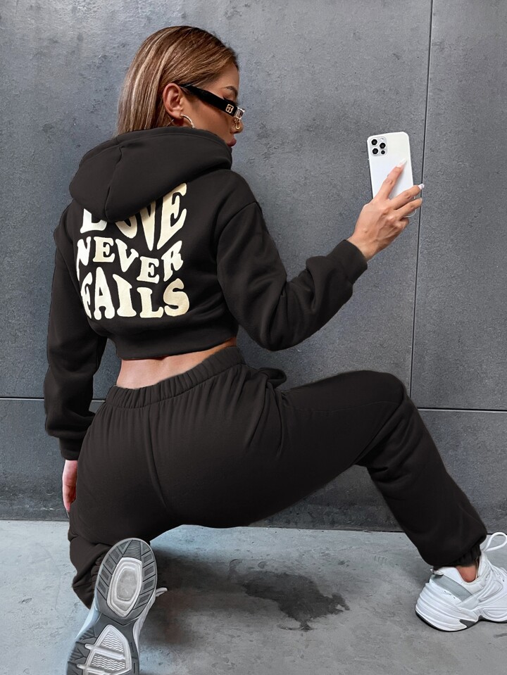 SHEIN EZwear プラス 文字グラフィック カラーブロック ドロップショ SHEIN EZwear プラス 文字グラフィック カラーブロック ドロップショ