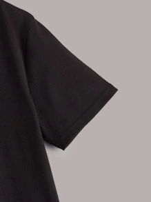 SHEIN Tween Boy 2pcs Curved Hem Tee - Black and White - View 7