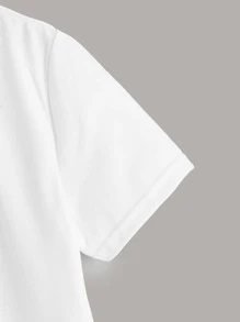 SHEIN Tween Boy 2pcs Curved Hem Tee - Black and White - View 10