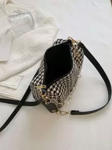 千鳥格圖案鏈條波士頓包 - 彩色 - 查看 3