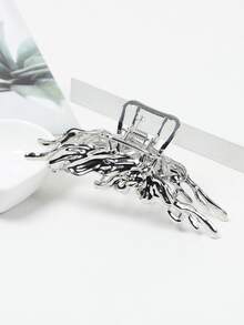 素色結構髮爪 - 銀色 - 查看 2