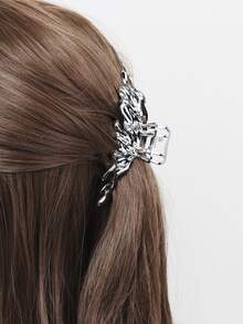 素色結構髮爪 - 銀色 - 查看 3