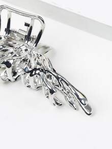 素色結構髮爪 - 銀色 - 查看 6