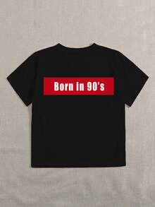 SHEIN Unity Camiseta de manga corta con estampado de slogan - Negro - Ver 5