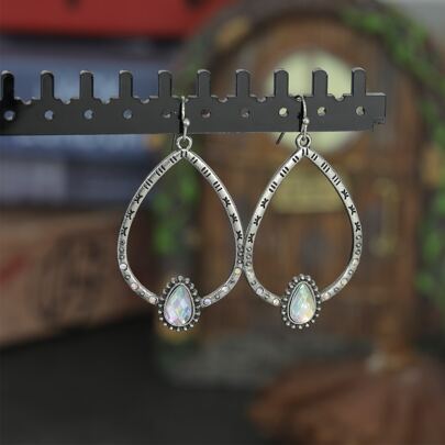 Rhinestone Decor Water Drop Earrings