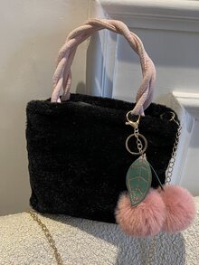 Niñas Bolso cubo mullido con accesorio de bolso - Negro - Ver 2