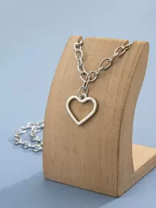 Collar con colgante en forma de corazón, regalo de San Valentín - Plateado - Ver 5