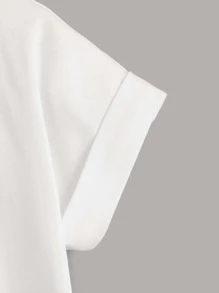 SHEIN Top slogan e con stampa figura arrotolato
