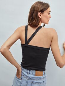 MOTF ECO RECYCLED POLYESTER RIBBED TANK TOP - Black - View 2