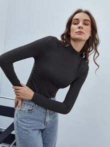 MOTF ECO RECYCLED POLYESTER MOCK NECK BODYSUIT - Dark Grey - View 6