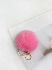 Pom Pom Bag Charm - Baby Pink - View 1