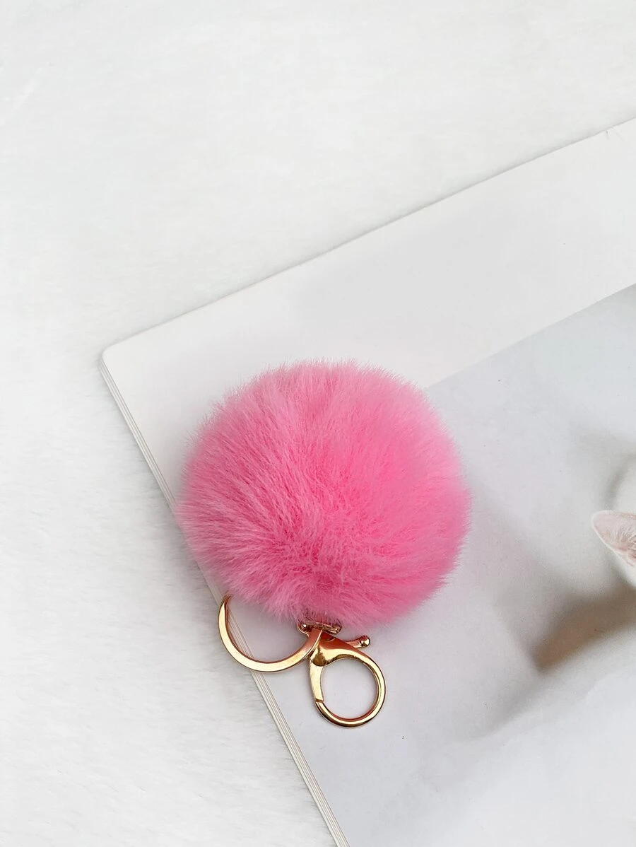 Pom Pom Bag Charm - Baby Pink - View 1