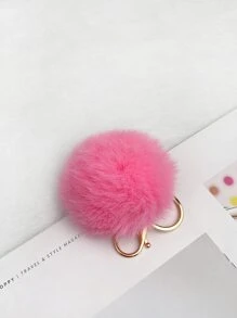 Pom Pom Bag Charm - Baby Pink - View 4