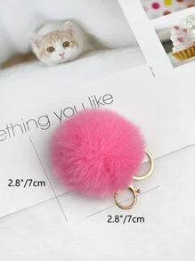 Pom Pom Bag Charm - Baby Pink - View 5