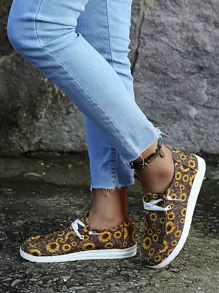 花卉圖案一腳蹬鞋 - 彩色 - 查看 1