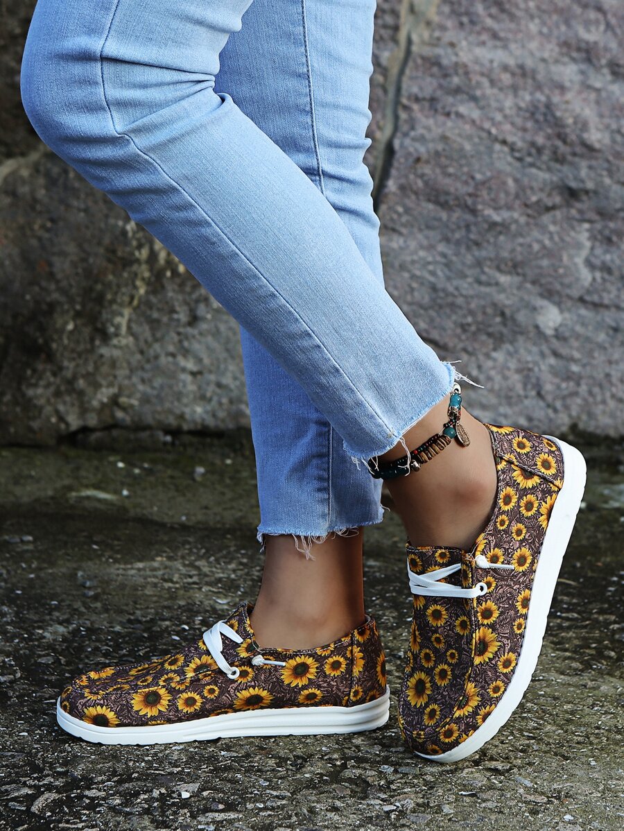 花卉圖案一腳蹬鞋 - 彩色 - 查看 1