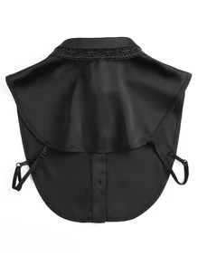 鏤空花細節假領子 - 黑色 - 查看 3