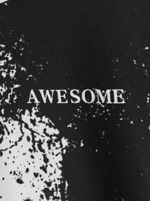 SHEIN Tween Boy Letter Graphic Splash Print Hooded Tee