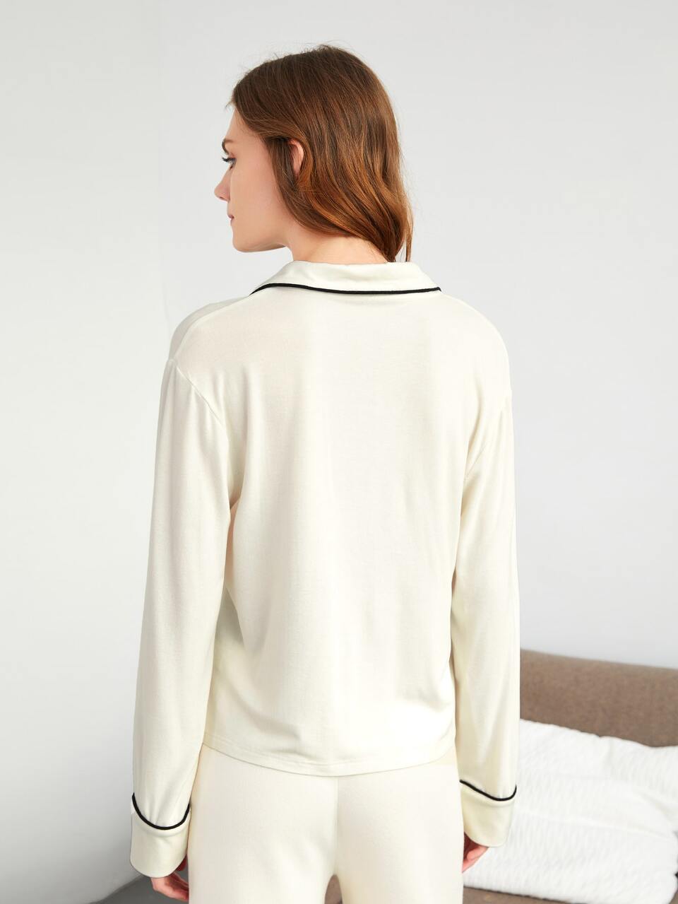 Viscose Contrast Binding Sleep Top