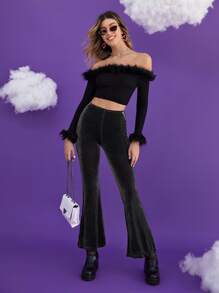 SHEIN Mujer Pantalones - Negro - Ver 5