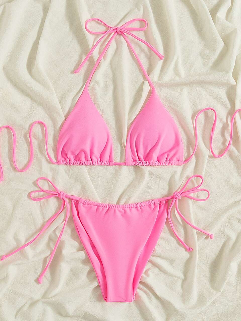 Summer Beach Halter Triangle Tie Side Bikini