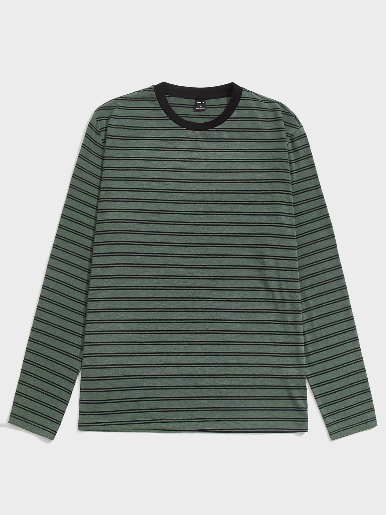 Manfinity VCAY Men T-Shirts Fit Crew Neck Long Sleeve Basic Tee Casual Back To School Clothes Summer - Multicolor - View 1