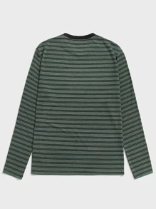 Manfinity VCAY Men T-Shirts Fit Crew Neck Long Sleeve Basic Tee Casual Back To School Clothes Summer - Multicolor - View 2