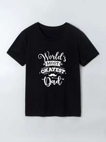 Manfinity Men 1pc Beard & Letter Graphic Tee - Black - View 1