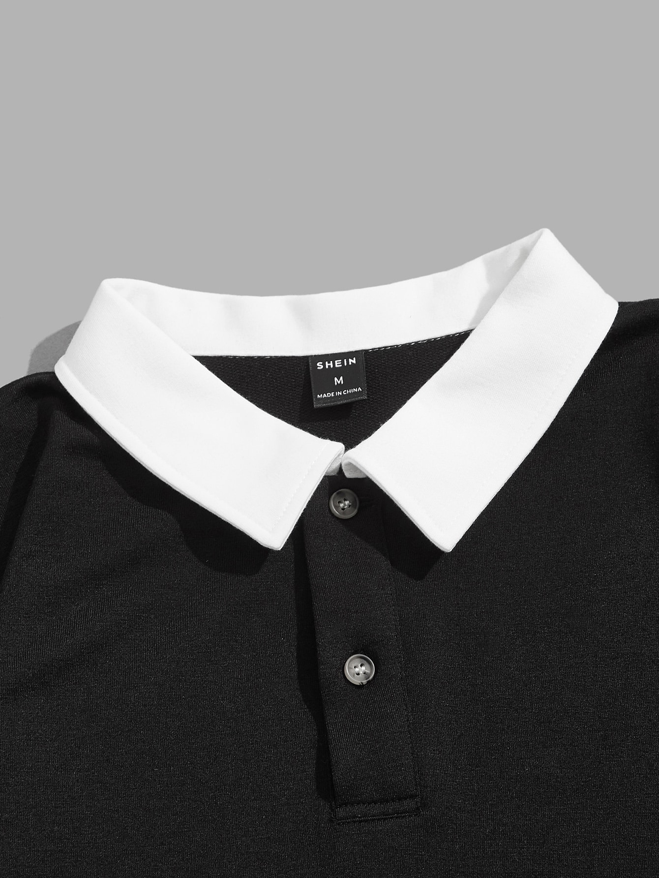 Manfinity Men Contrast Collar Half Button Placket Sweatshirt | SHEIN USA