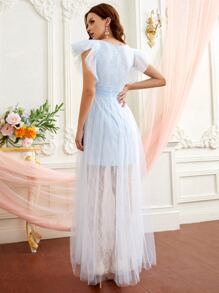 SHEIN Belle 蝴蝶袖網紗洋裝