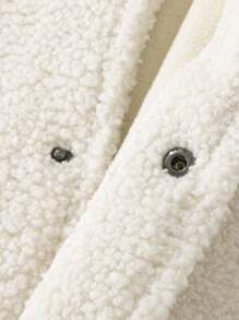 Manfinity Hombres Cazadora de universidad con bordado de letra ribete de rayas de manga raglán forro polar - Multicolor - Ver 4